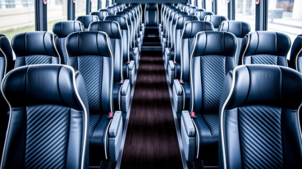 50 passenger charter bus inside port arthur