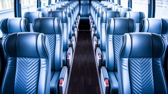 56 passenger charter bus interior view